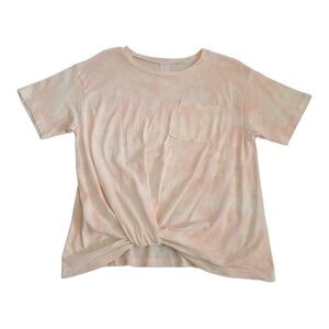 NORDSTROM Front Knot Pink Tie Dye T-Shirt Size XL